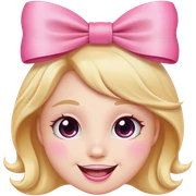 happy face with a pink bow sticker