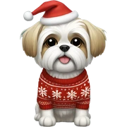 Shi tzu dog in Christmas sweater sticker