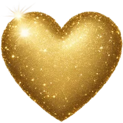 Gold sparkly heart sticker