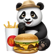 Panda bear eating McDonald’s  sticker