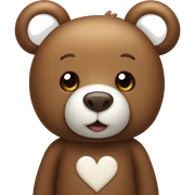 Brown teddy bear with white hearts sticker