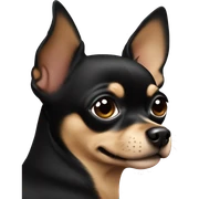 Black brown chihuahua laying sticker