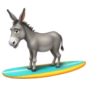 Donkey on a surfboard sticker