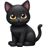 Cute black cat sticker