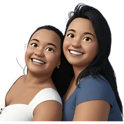 smiling portrait by the ocean sticker
