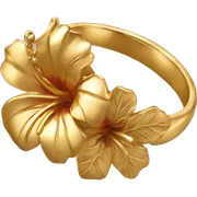 gold hibiscus ring sticker
