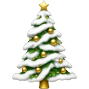 Christmas tree with white and gold decorations sticker