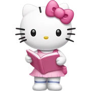 Hello kitty holding book sticker