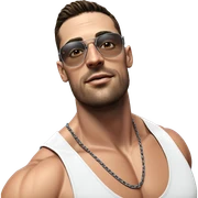muscular male outdoors portrait sticker