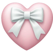 Pastel pink heart with white bow sticker