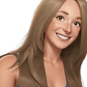 smiling girl with long hair sticker