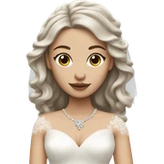 Bride with white skin and long wavy brown hair sticker
