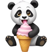 Panda eating ice cream sticker