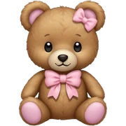 teddy bear with pastel pink bow sticker
