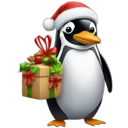 Pinguin mit einem Weihnachtsmarkt hut sticker