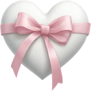 White heart with pink pastel ribbon sticker