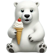 A polar bear eating ice cream sticker
