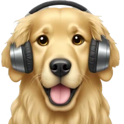 Golden retriever headphones  sticker