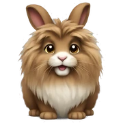 Brown lionhead fluffy rabbit  sticker