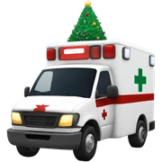Ambulance with a christmas hat sticker