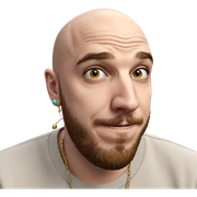 bald man with jewelry photo sticker