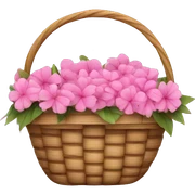 basket filled with pink flowers sticker