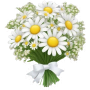 daisy and babies breath bouquet  sticker