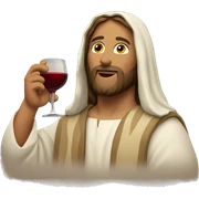 Jesus drinking wine sticker