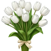 white tulip bouquet  sticker