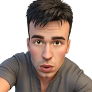 realistic male portrait with black hair sticker