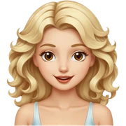 Luxury blonde model, brown eyes, wavy hair, winking  sticker