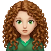 Une Fille chatin clair cheveux longs et aux yeux vert , les cheveux detaché bouclés sticker