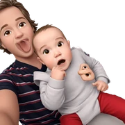 playful moments with two boys sticker