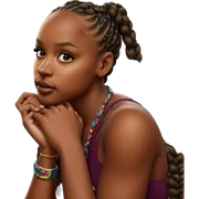 beautiful girl with braided hair sticker