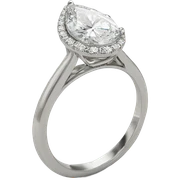 Engagement ring white gold pear shaped diamond  sticker