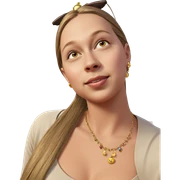 girl with long hair and jewelry sticker