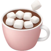 Light Pink mug of hot chocolate with marshmallows  sticker