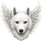 White wolf with wings sticker