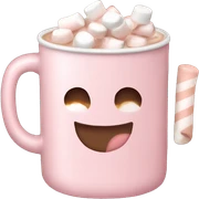 Light Pink mug of hot chocolate with marshmallows  sticker