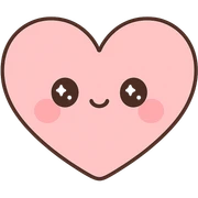 cute heart with blushing cheeks, kawaii style, soft, cheerful, simple sticker