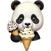 Panda eating ice cream sticker
