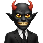 Demon in black suit sticker
