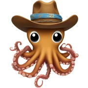 Cowboy octopus sticker