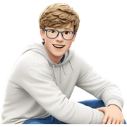 smiling boy outdoors in denim sticker