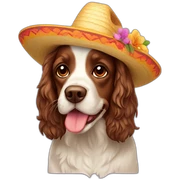 spring spaniel with sombrero sticker