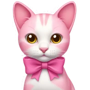 Pink cat with a bow  sticker