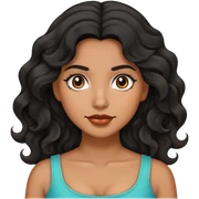 Latina with black wavy hair sticker