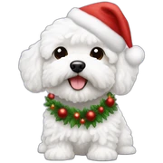 Christmas white maltipoo sticker