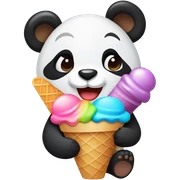 Panda eating ice cream sticker
