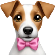 jack russell terrier with pink bow sticker